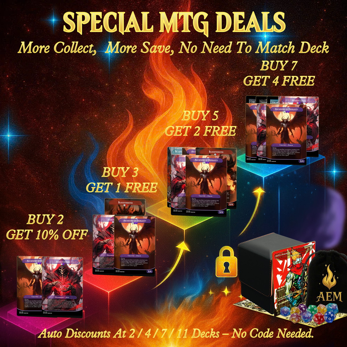 BE’LAKOR DEMON TRIBAL COMMANDER DECK – PREMIUM COLLECTOR SET  (108 CARDS)