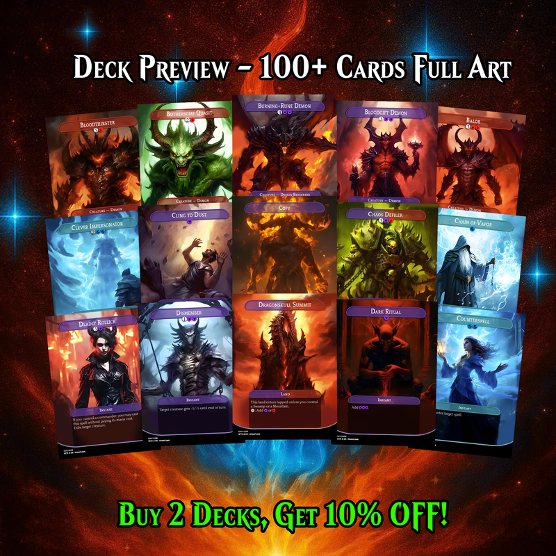 BE’LAKOR DEMON TRIBAL COMMANDER DECK – PREMIUM COLLECTOR SET  (108 CARDS)
