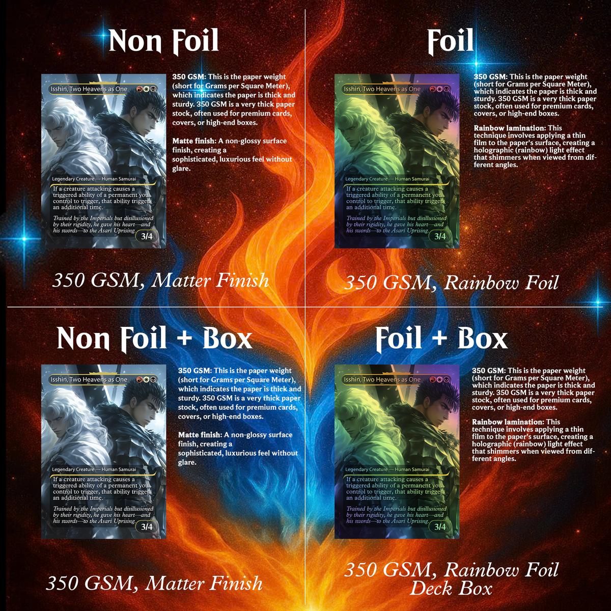 BERSERK FAN DECK – ISSHIN COMMANDER DECK ANIME PROXY – PREMIUM COLLECTOR SET (109 CARDS)