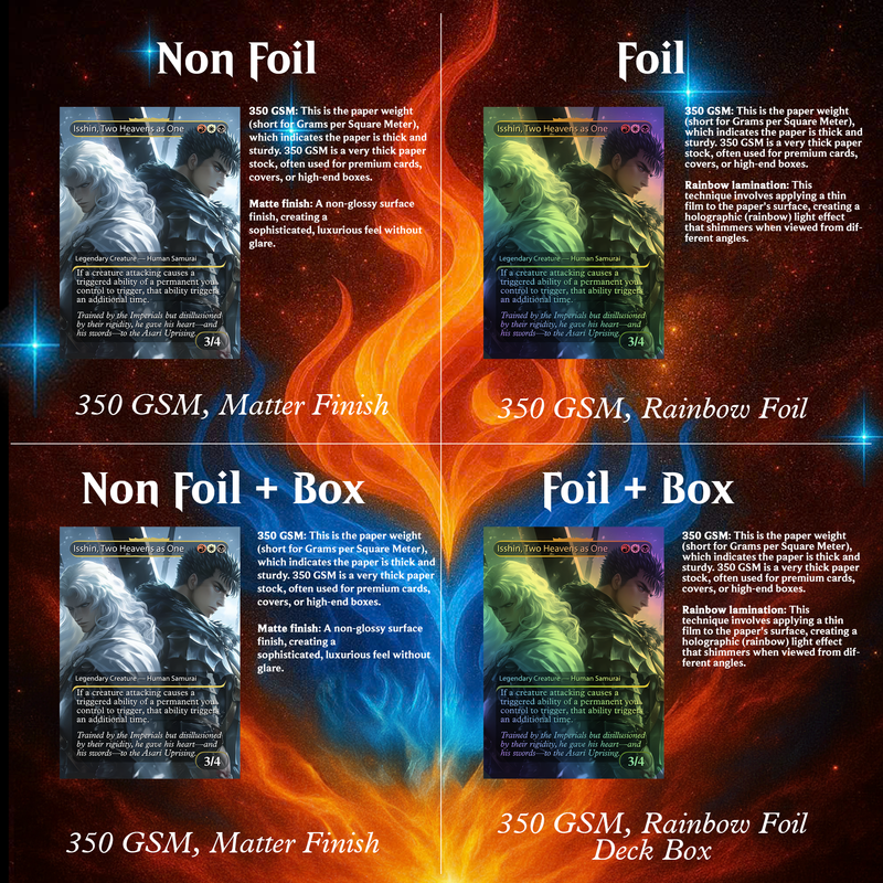 BERSERK FAN DECK – ISSHIN COMMANDER DECK ANIME PROXY – PREMIUM COLLECTOR SET (109 CARDS)