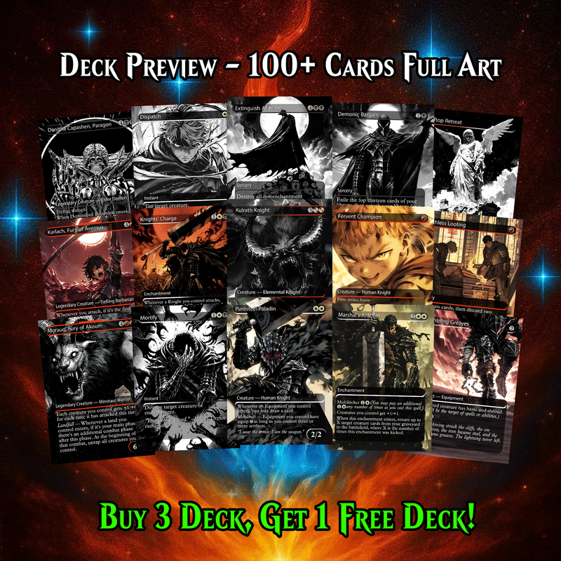 BERSERK FAN DECK – ISSHIN COMMANDER DECK ANIME PROXY – PREMIUM COLLECTOR SET (109 CARDS)