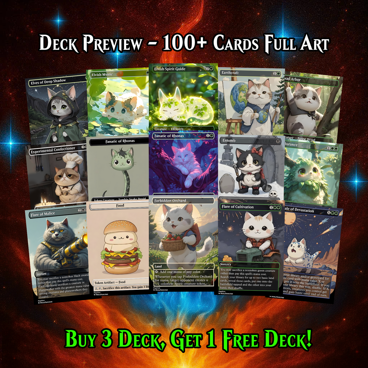 YGRA FOOD SACRIFICE CAT COMMANDER DECK – PREMIUM COLLECTOR SET (109 CARDS)
