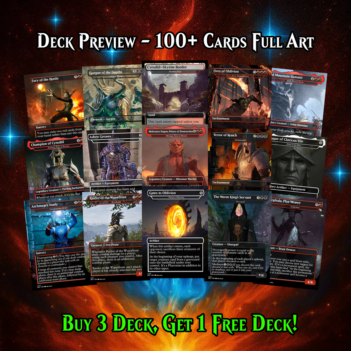 OBLIVION THEMED COMMANDER DECK – PREMIUM COLLECTOR SET (107 CARDS)