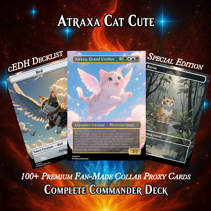 ATRAXA CAT CUTE ANIME COMMANDER DECK – PREMIUM COLLECTOR SET (106 CARDS)