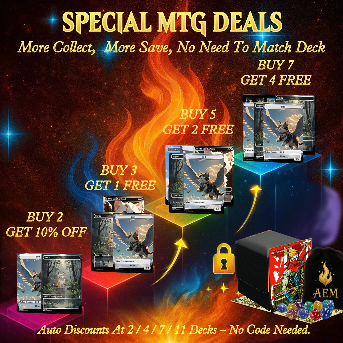 ATRAXA CAT CUTE ANIME COMMANDER DECK – PREMIUM COLLECTOR SET (106 CARDS)