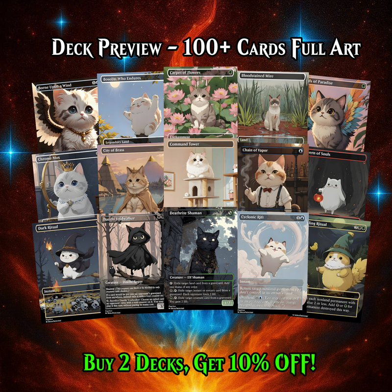 ATRAXA CAT CUTE ANIME COMMANDER DECK – PREMIUM COLLECTOR SET (106 CARDS)