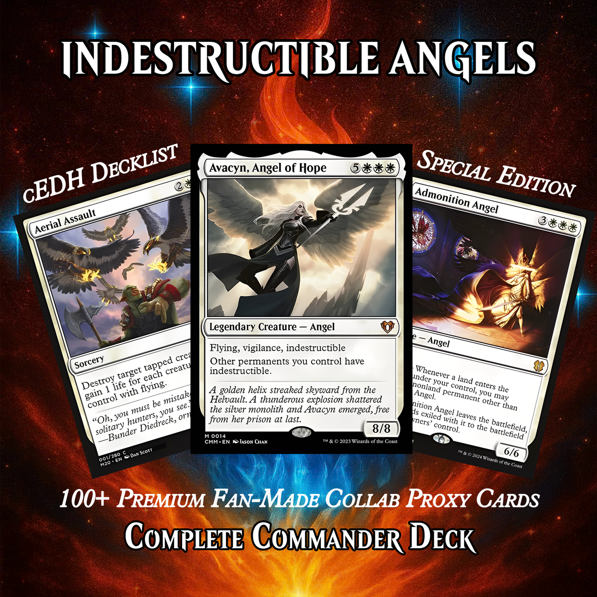 INDESTRUCTIBLE ANGELS COMMANDER DECK – PREMIUM COLLECTOR SET  (100 CARDS)