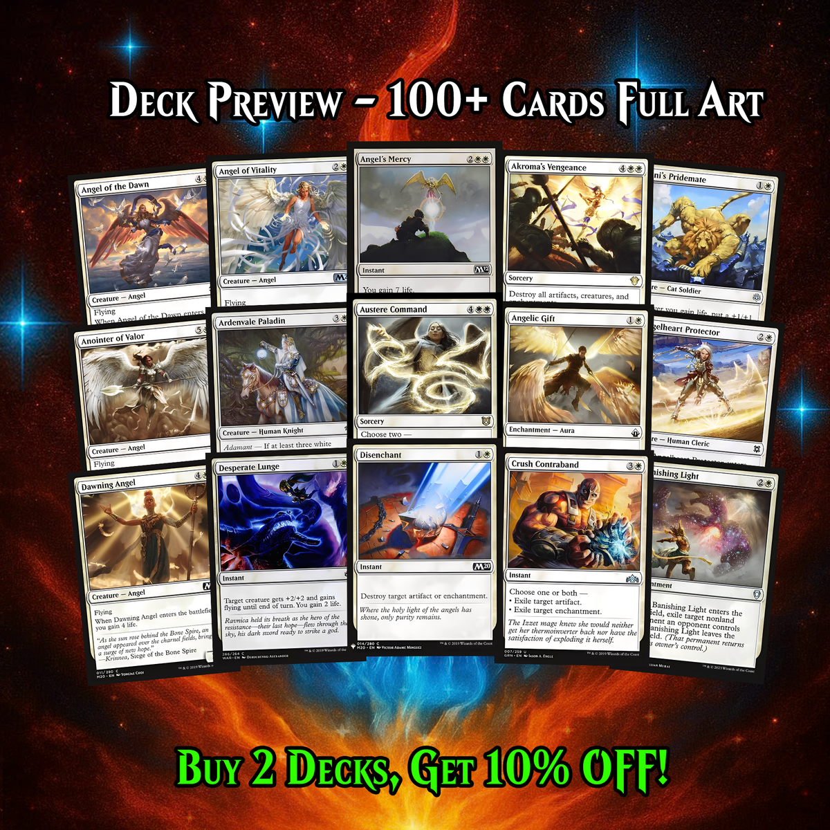 INDESTRUCTIBLE ANGELS COMMANDER DECK – PREMIUM COLLECTOR SET  (100 CARDS)
