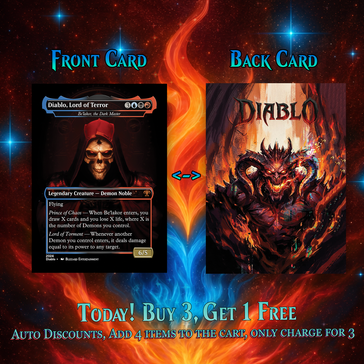 | New | DIABLO THEMED MTG PROXY COMMANDER DECK – PREMIUM COLLECTOR SET  (105 CARDS)