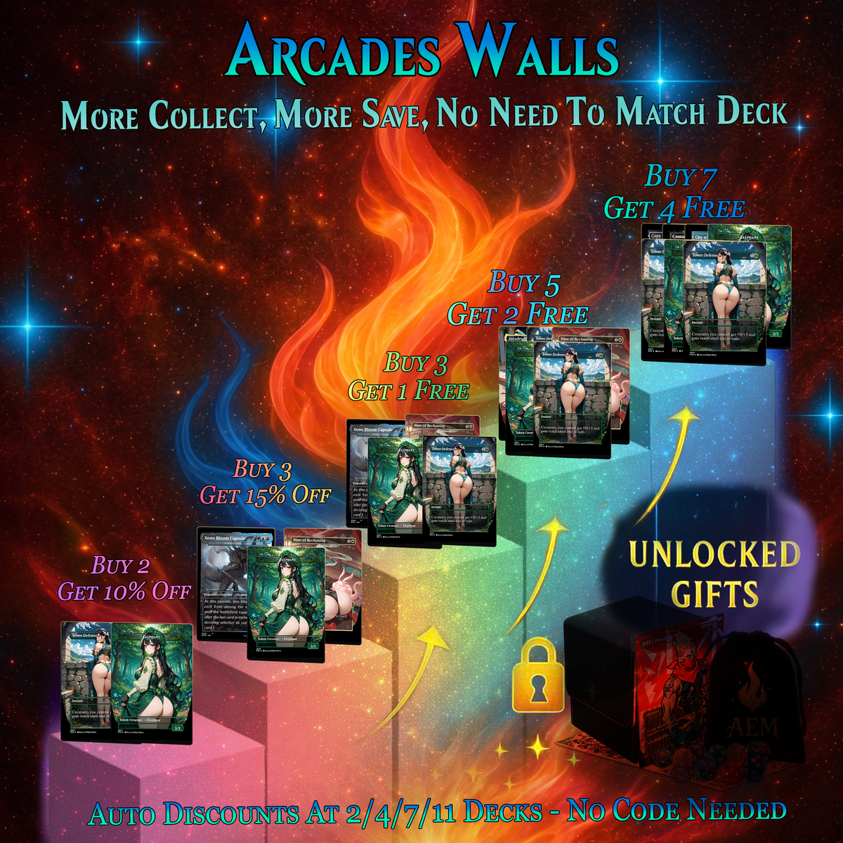 | New | ARCADES WALLS/BUTTS COMMANDER DECK – PREMIUM COLLECTOR SET (117 CARDS)