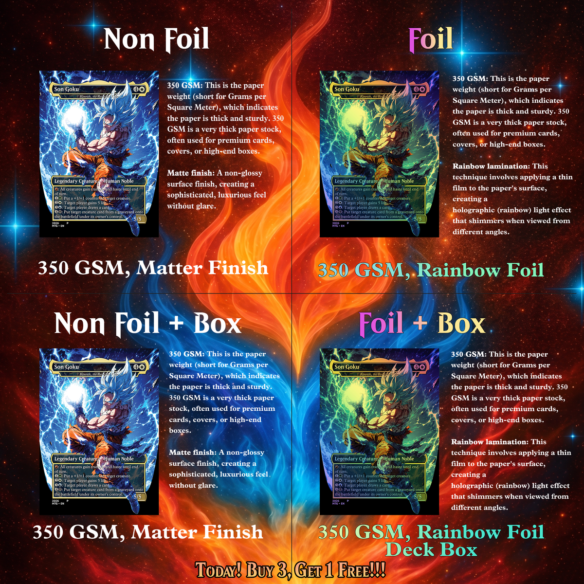 | New | Dragon Ball MTG Proxy Commander Deck - 115+ Pcs Saiyan Warrior Set