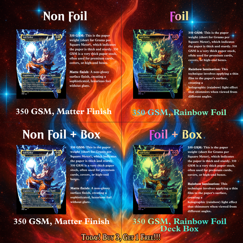 | New | Dragon Ball MTG Proxy Commander Deck - 115+ Pcs Saiyan Warrior Set