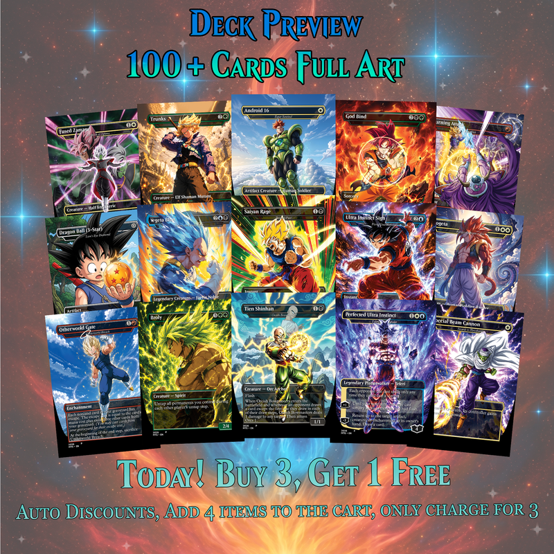 | New | Dragon Ball MTG Proxy Commander Deck - 115+ Pcs Saiyan Warrior Set