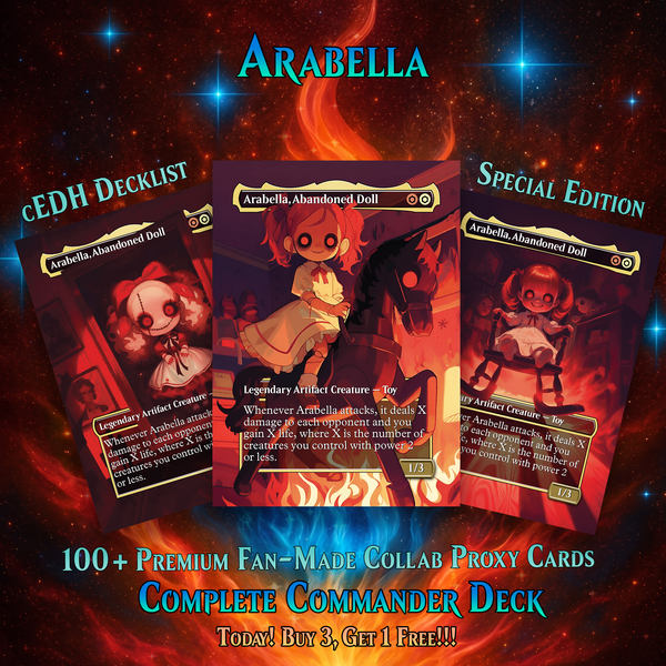 | New | Arabella Hare Apparent Commander Deck | 100-Card MTG Proxy EDH Set | Creepy Chibi Rabbit