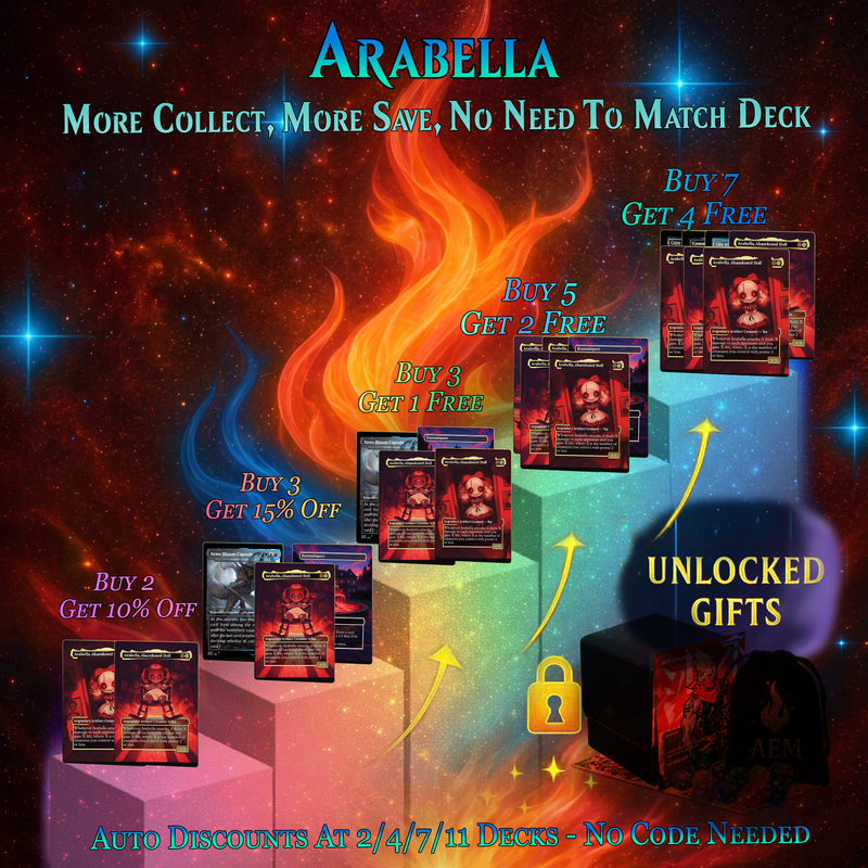 | New | Arabella Hare Apparent Commander Deck | 100-Card MTG Proxy EDH Set | Creepy Chibi Rabbit