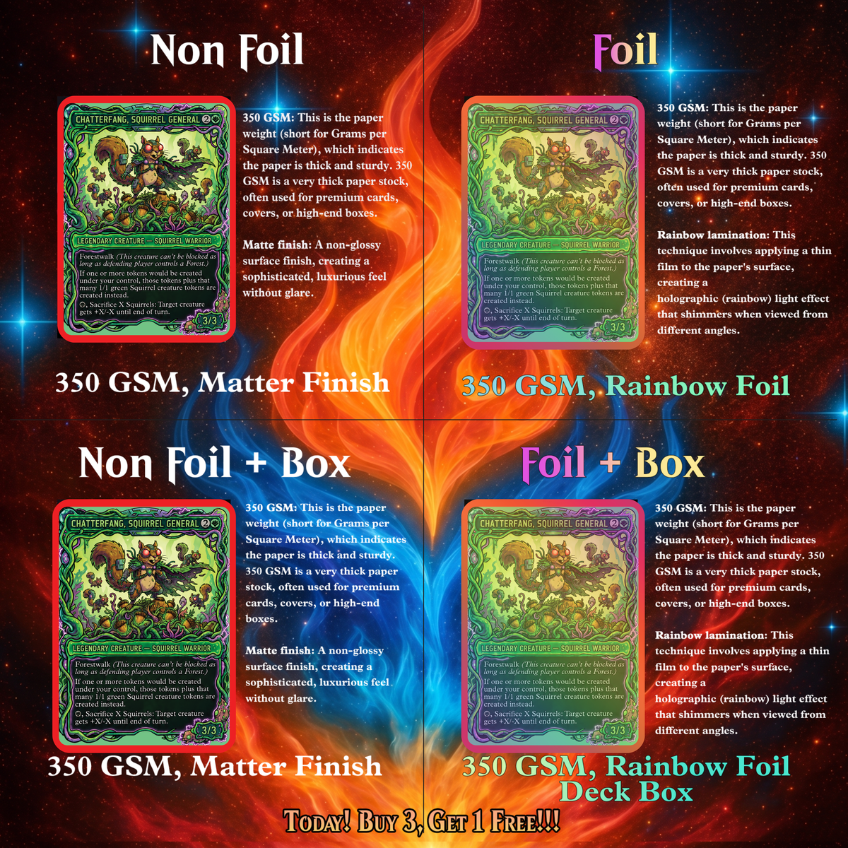 | New | Chatterfang Squirrel Tribal Rick and Morty Inspired Commander Deck | 100-Card MTG Proxy EDH Set