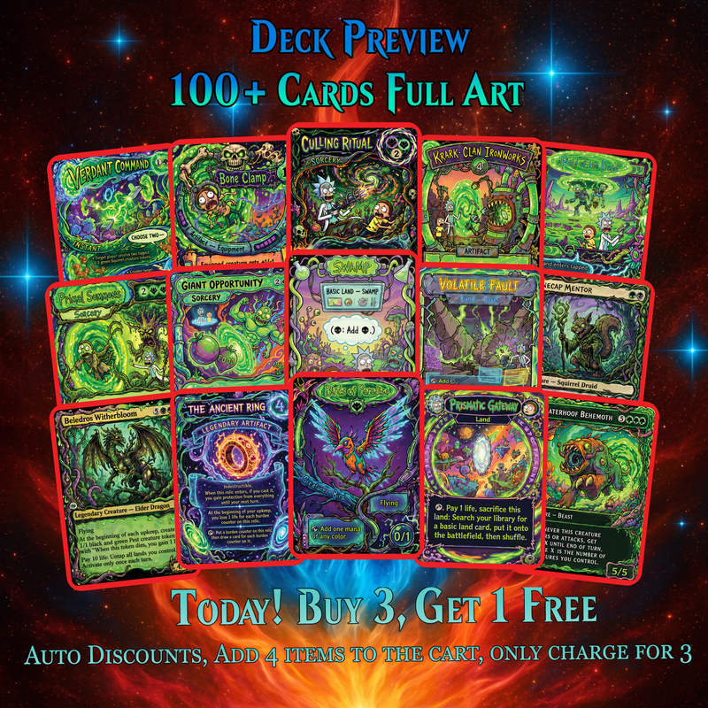 | New | Chatterfang Squirrel Tribal Rick and Morty Inspired Commander Deck | 100-Card MTG Proxy EDH Set