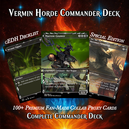 VERMIN HORDE MTG PROXY COMMANDER DECK – PREMIUM COLLECTOR SET (103 CARDS)