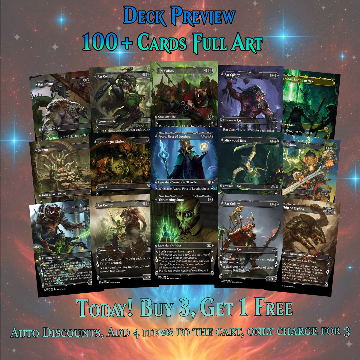 | New | VERMIN HORDE MTG PROXY COMMANDER DECK – PREMIUM COLLECTOR SET (103 CARDS)