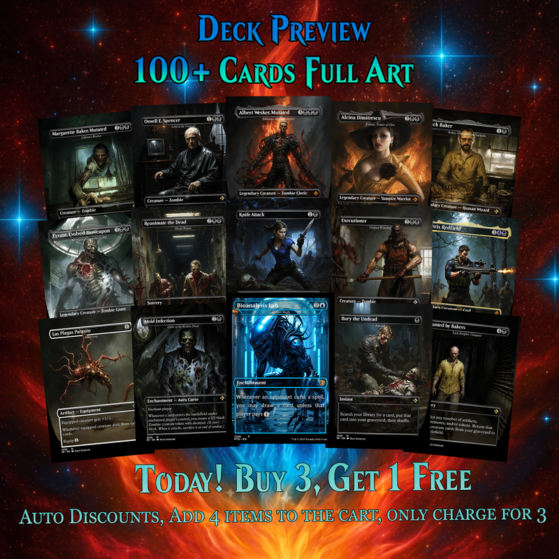 | New | Resident Evil Card Deck 100 Cards + Tokens, Zombie Tribal EDH