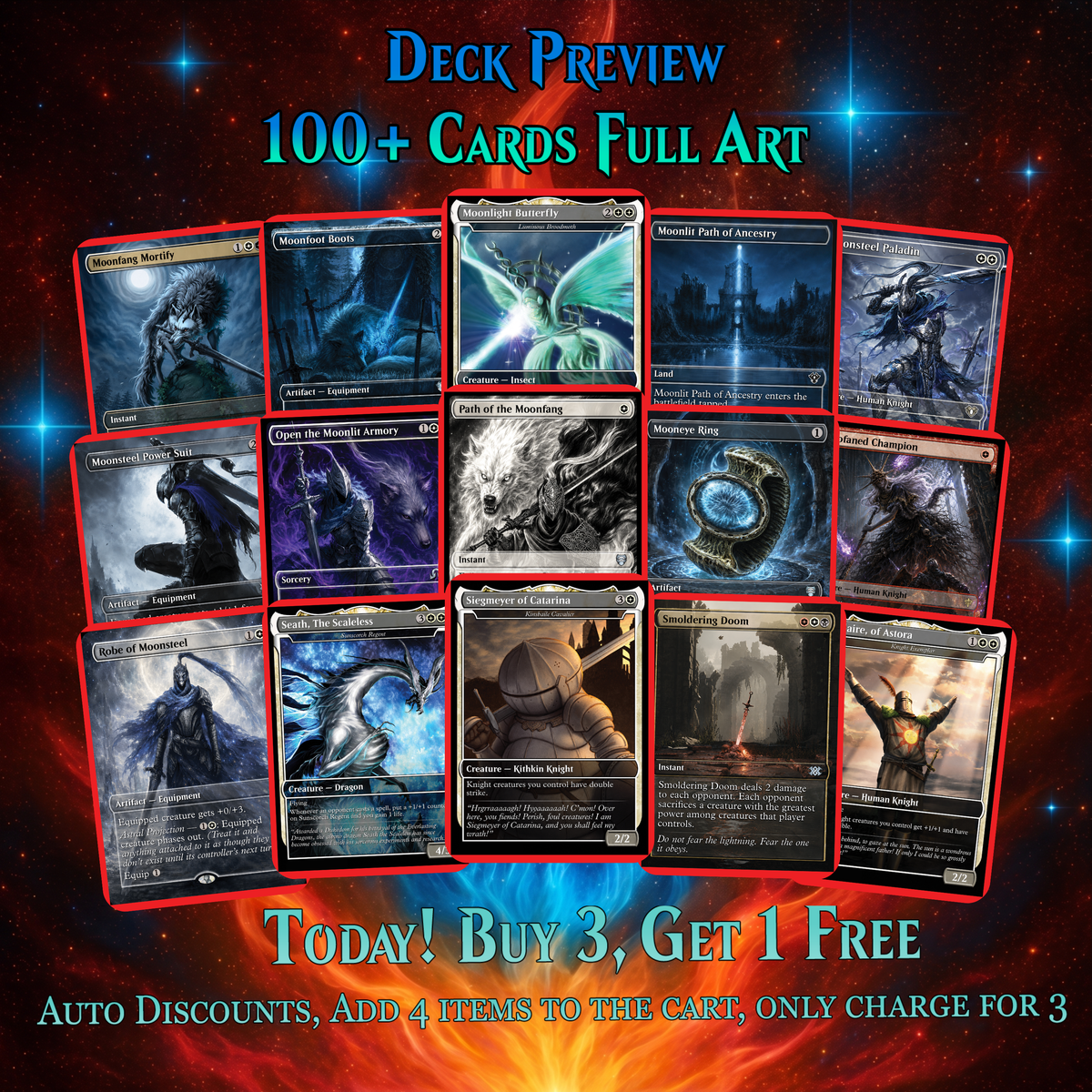 | New | Dark Souls Inspired Knight Commander Deck | 126-Card MTG Proxy EDH Set
