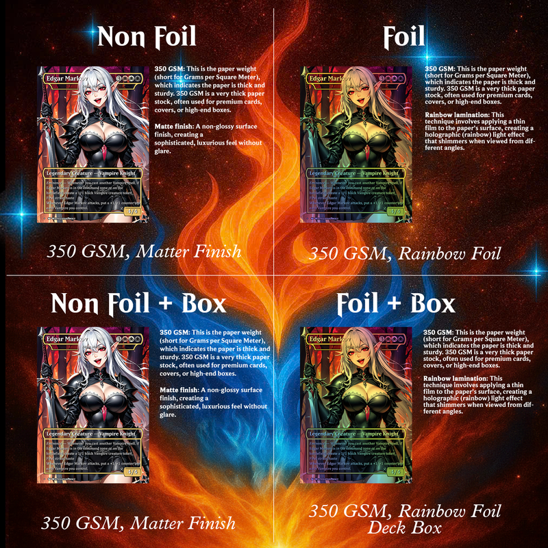 VAMPIRE TRIBAL ANIME STYLE MTG PROXY COMMANDER DECK – PREMIUM COLLECTOR SET (119 CARDS)