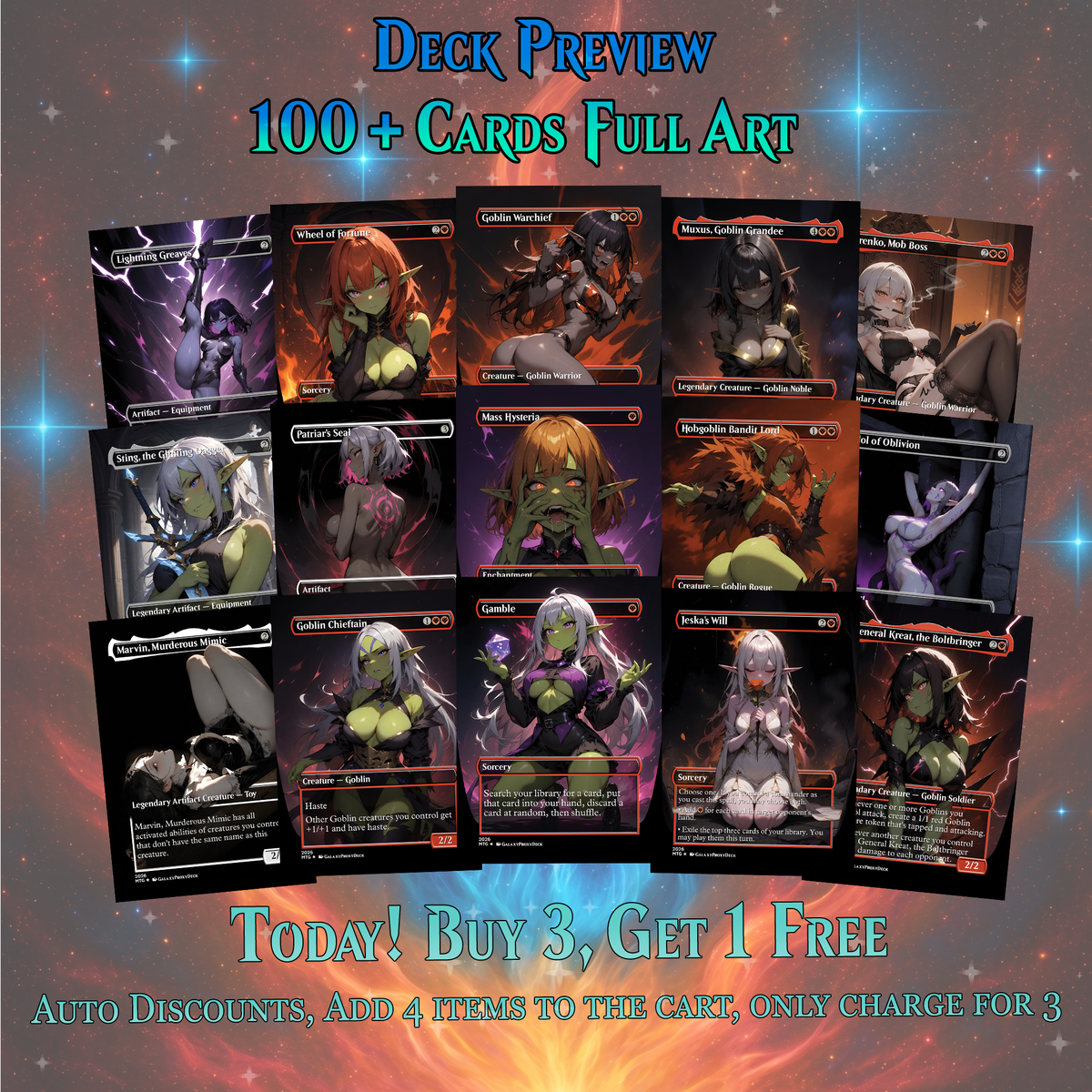 | New | GOBLIN TRIBAL MTG PROXY COMMANDER DECK – PREMIUM COLLECTOR SET (112 CARDS)