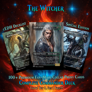 | New | WITCHER THEMED MTG PROXY COMMANDER DECK – PREMIUM COLLECTOR SET (117 CARDS)