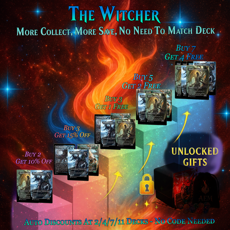 | New | WITCHER THEMED MTG PROXY COMMANDER DECK – PREMIUM COLLECTOR SET (117 CARDS)