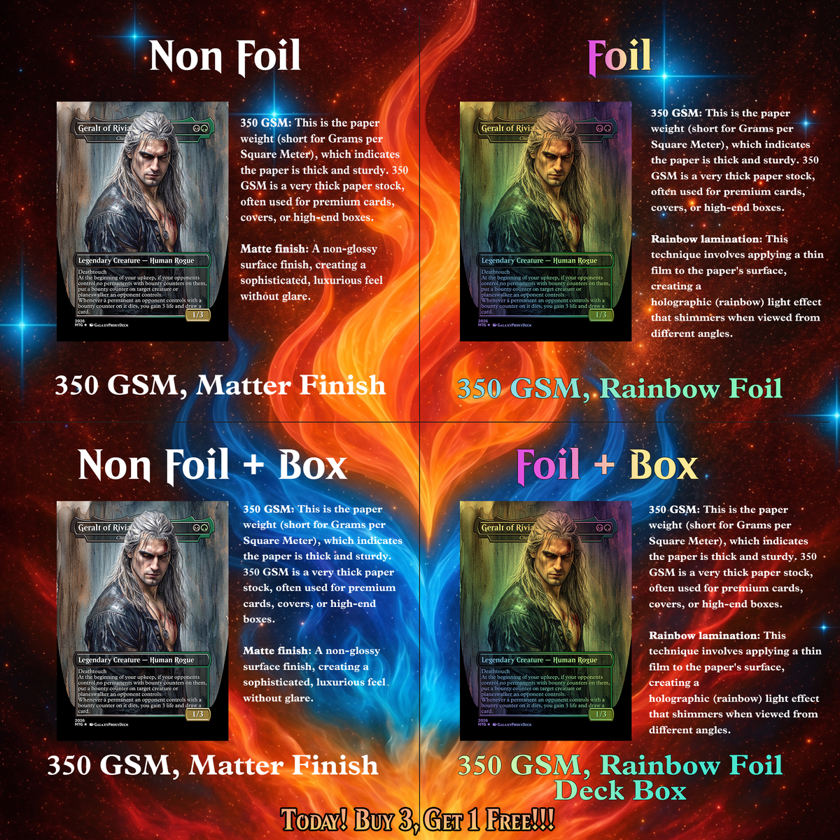 | New | WITCHER THEMED MTG PROXY COMMANDER DECK – PREMIUM COLLECTOR SET (117 CARDS)
