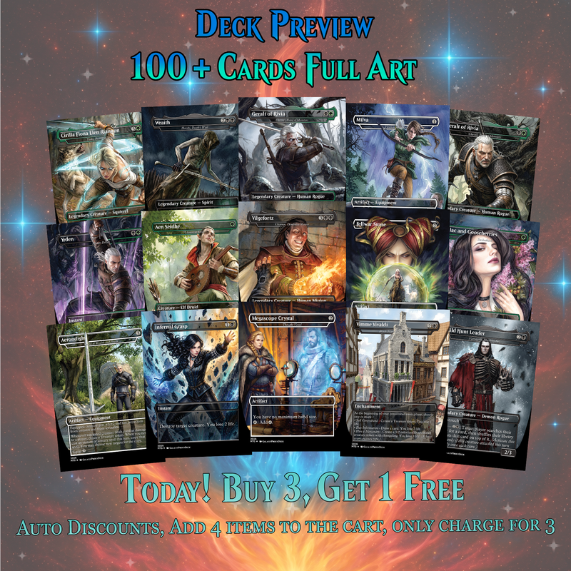 | New | WITCHER THEMED MTG PROXY COMMANDER DECK – PREMIUM COLLECTOR SET (117 CARDS)