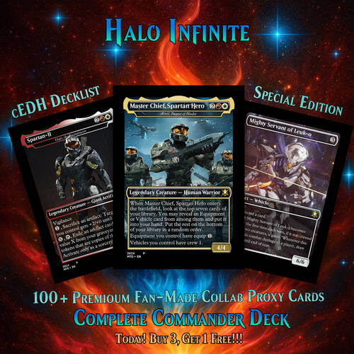 HALO INFINITE MTG PROXY COMMANDER DECK – PREMIUM COLLECTOR SET (120 CARDS)