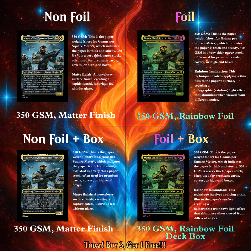 HALO INFINITE MTG PROXY COMMANDER DECK – PREMIUM COLLECTOR SET (120 CARDS)