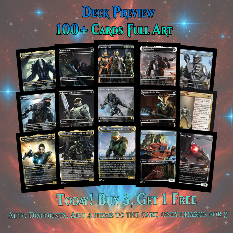 HALO INFINITE MTG PROXY COMMANDER DECK – PREMIUM COLLECTOR SET (120 CARDS)