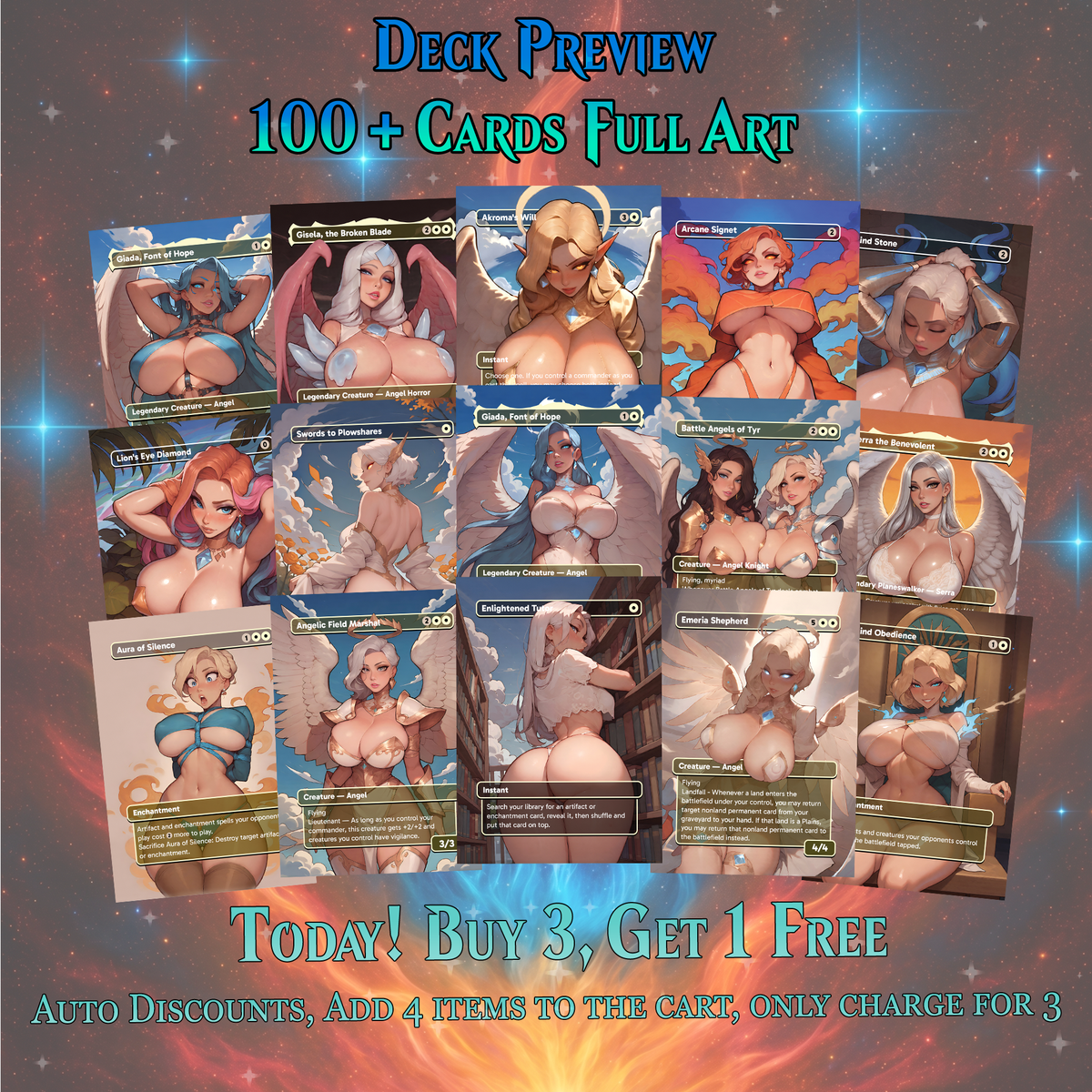 | New | GIADA ANGELS TRIBAL MTG PROXY COMMANDER DECK – PREMIUM COLLECTOR SET (115 CARDS)