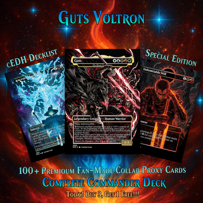 | New | GUTS VOLTRON MTG PROXY COMMANDER DECK – PREMIUM COLLECTOR SET (129 CARDS)