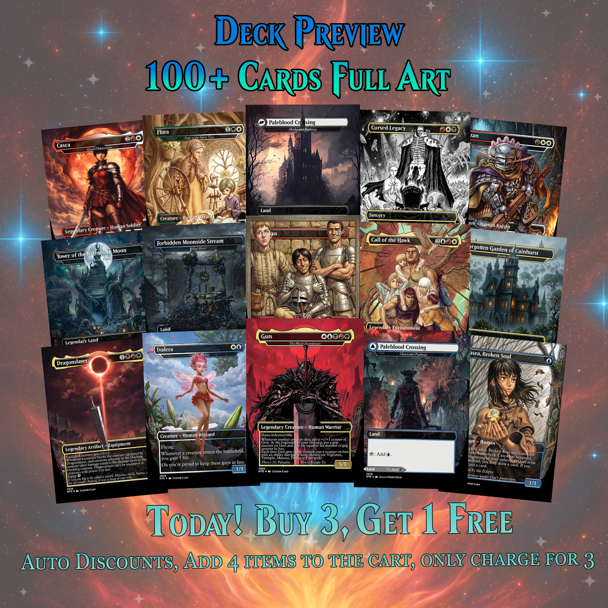 | New | GUTS VOLTRON MTG PROXY COMMANDER DECK – PREMIUM COLLECTOR SET (129 CARDS)