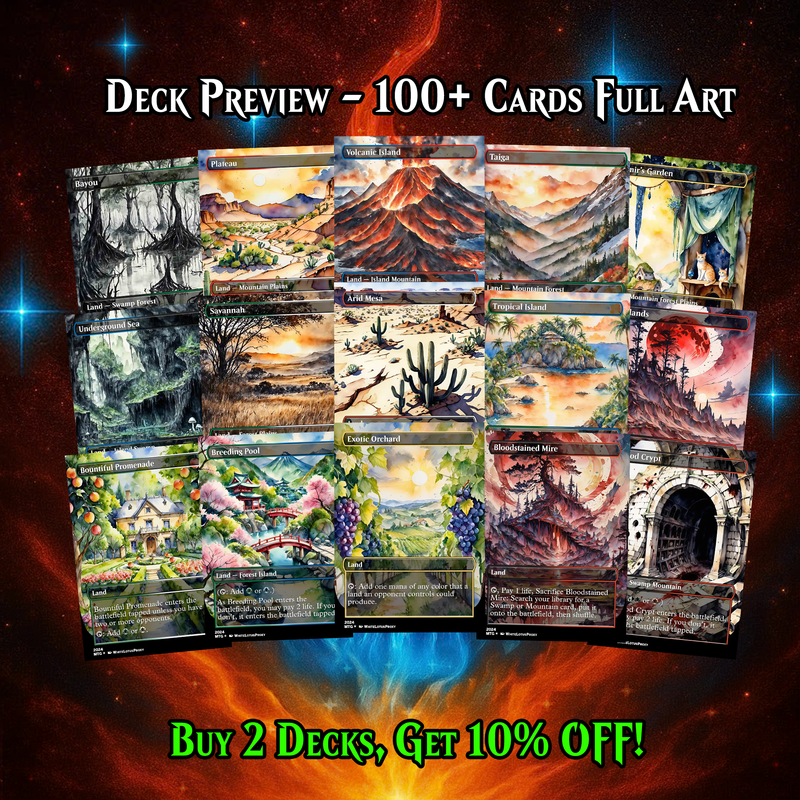 Anime Watercolor Lands Pack (54 CARDS)