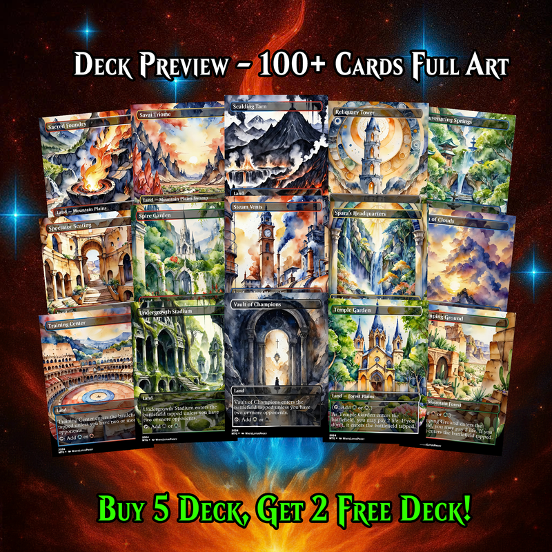 Anime Watercolor Lands Pack (54 CARDS)
