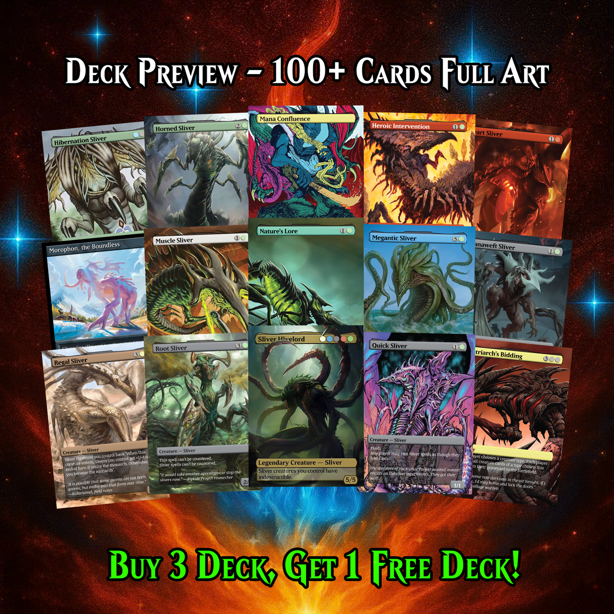 THE FIRST SLIVER – CUSTOM COMMANDER DECK-PREMIUM COLLECTOR SET (115 CARDS)