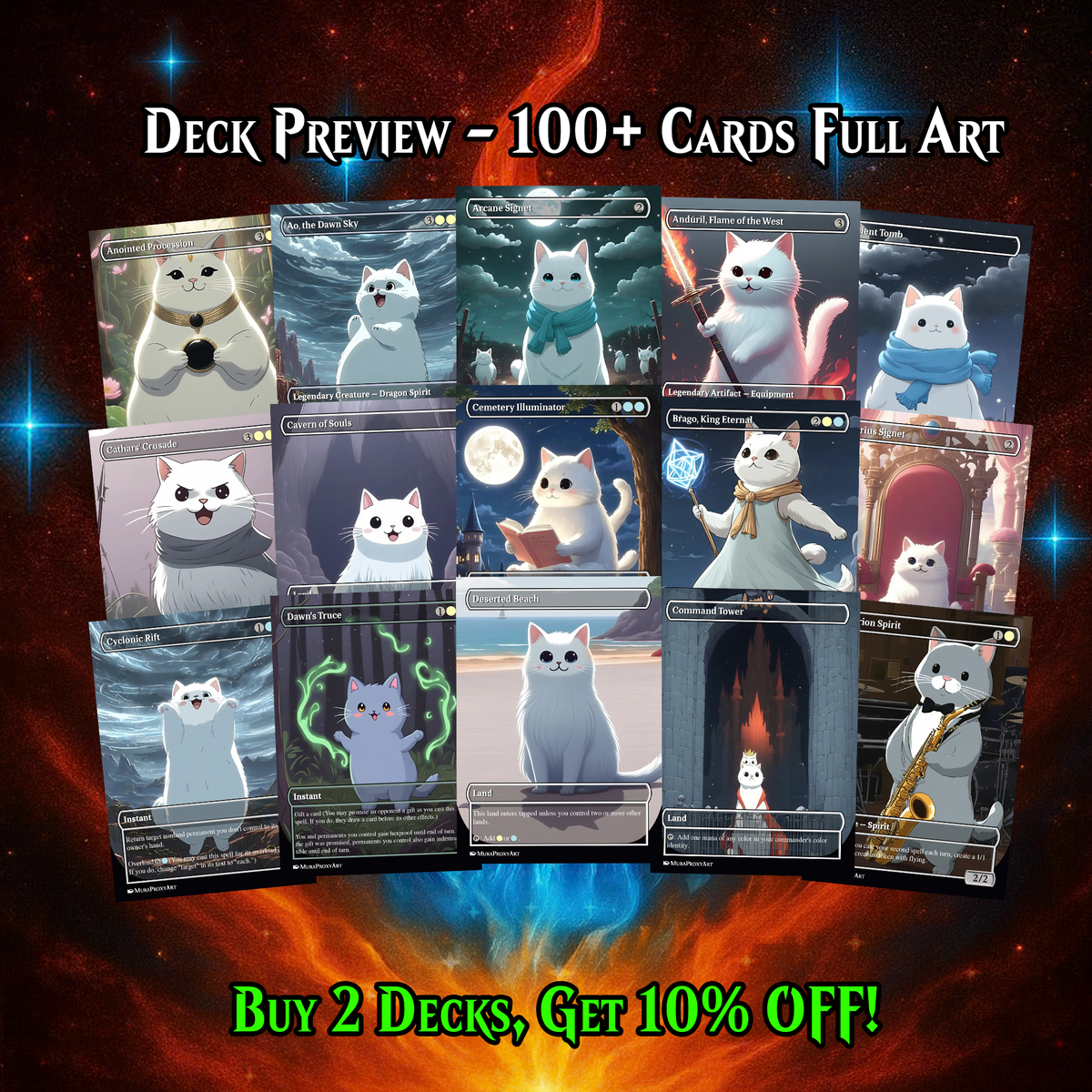 MILLICENT SPIRIT CAT TRIBAL COMMANDER DECK – 103-CARD