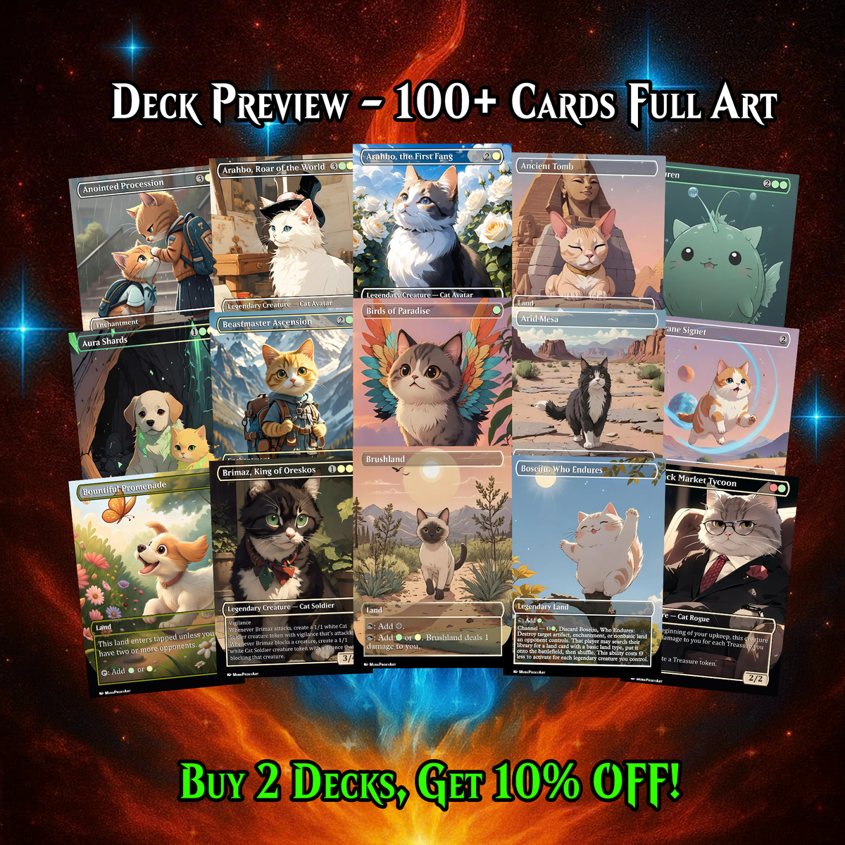 RIN AND SERI CAT DOG TRIBAL COMMANDER DECK – PREMIUM COLLECTOR SET  (109 CARDS)