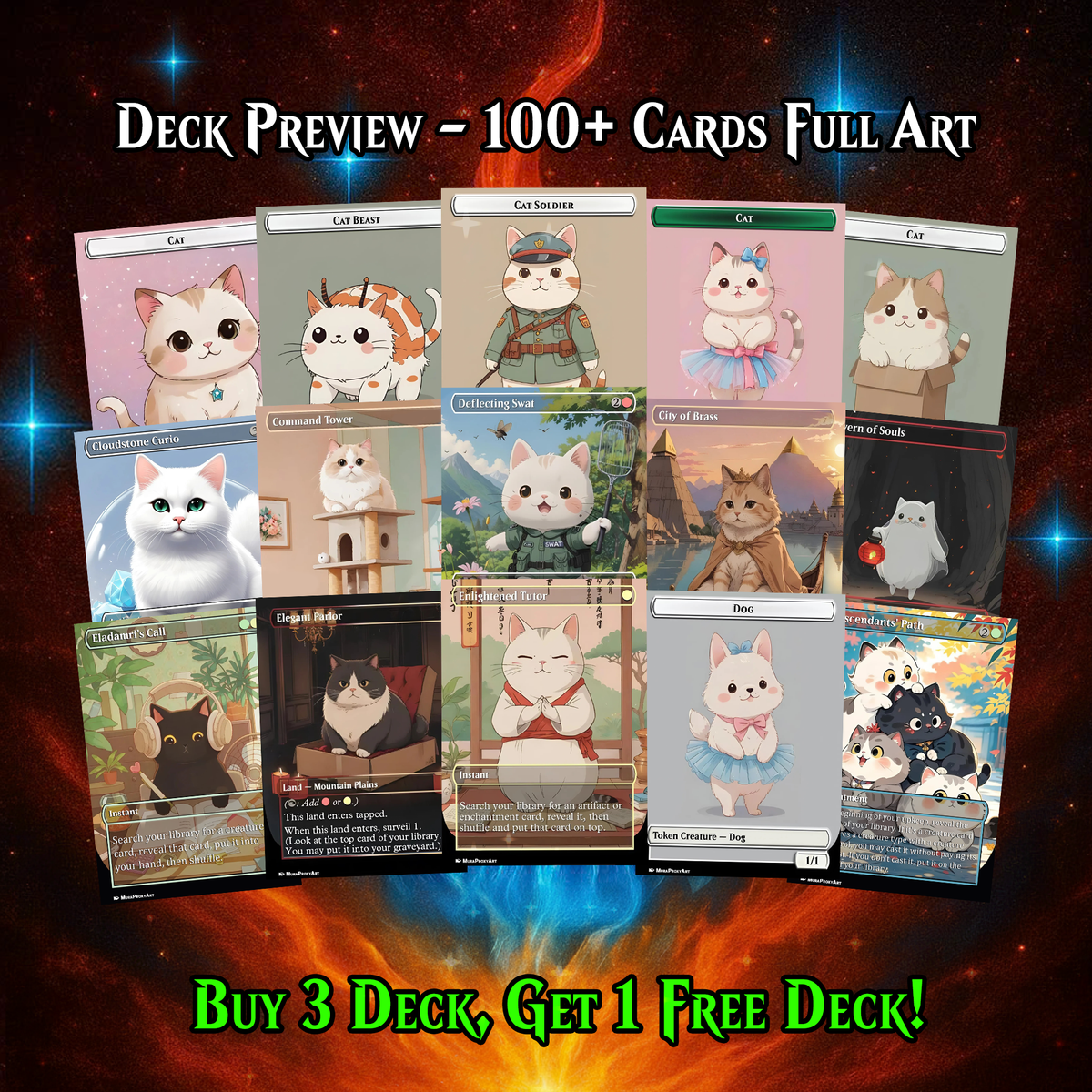 RIN AND SERI CAT DOG TRIBAL COMMANDER DECK – PREMIUM COLLECTOR SET  (109 CARDS)