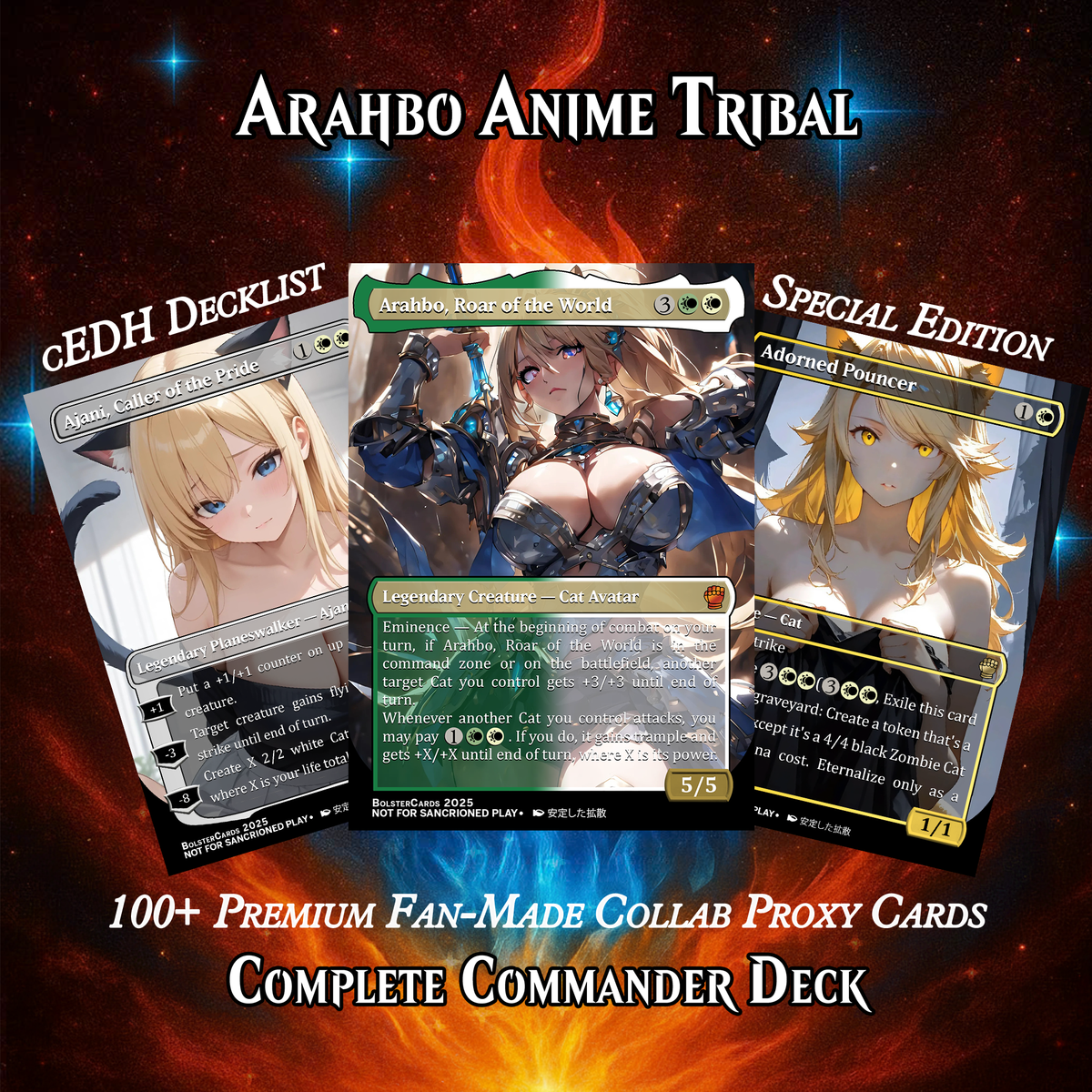 ARAHBO, ROAR OF THE WORLD ANIME COMMANDER DECK – PREMIUM COLLECTOR SET  (111 CARDS)