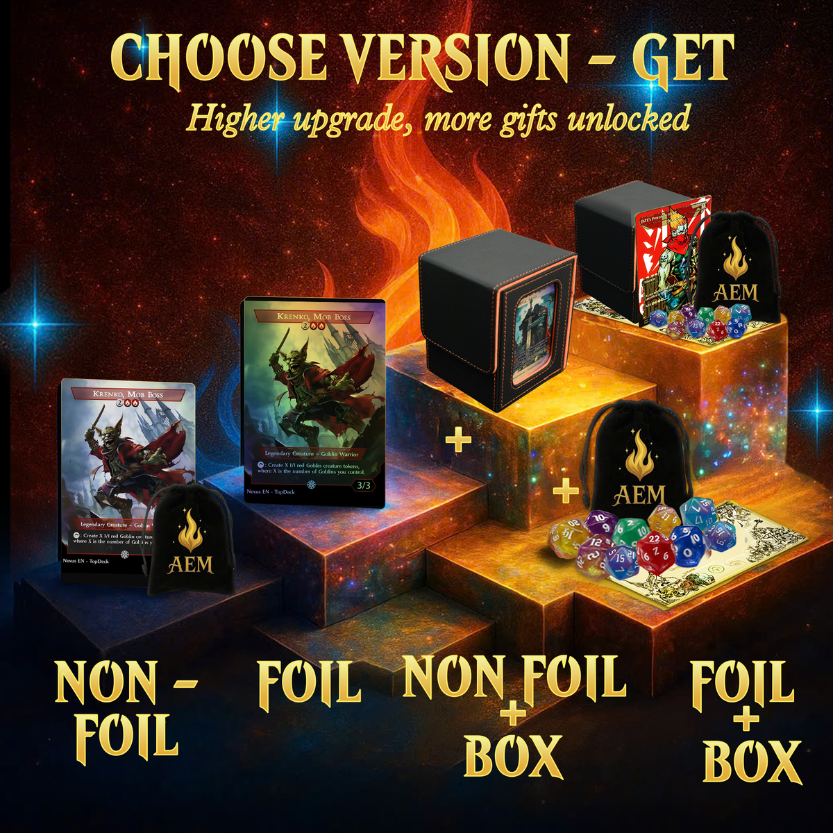 KRENKO GOBLIN TRIBAL MTG PROXY COMMANDER DECK – PREMIUM COLLECTOR SET  (112 CARDS)