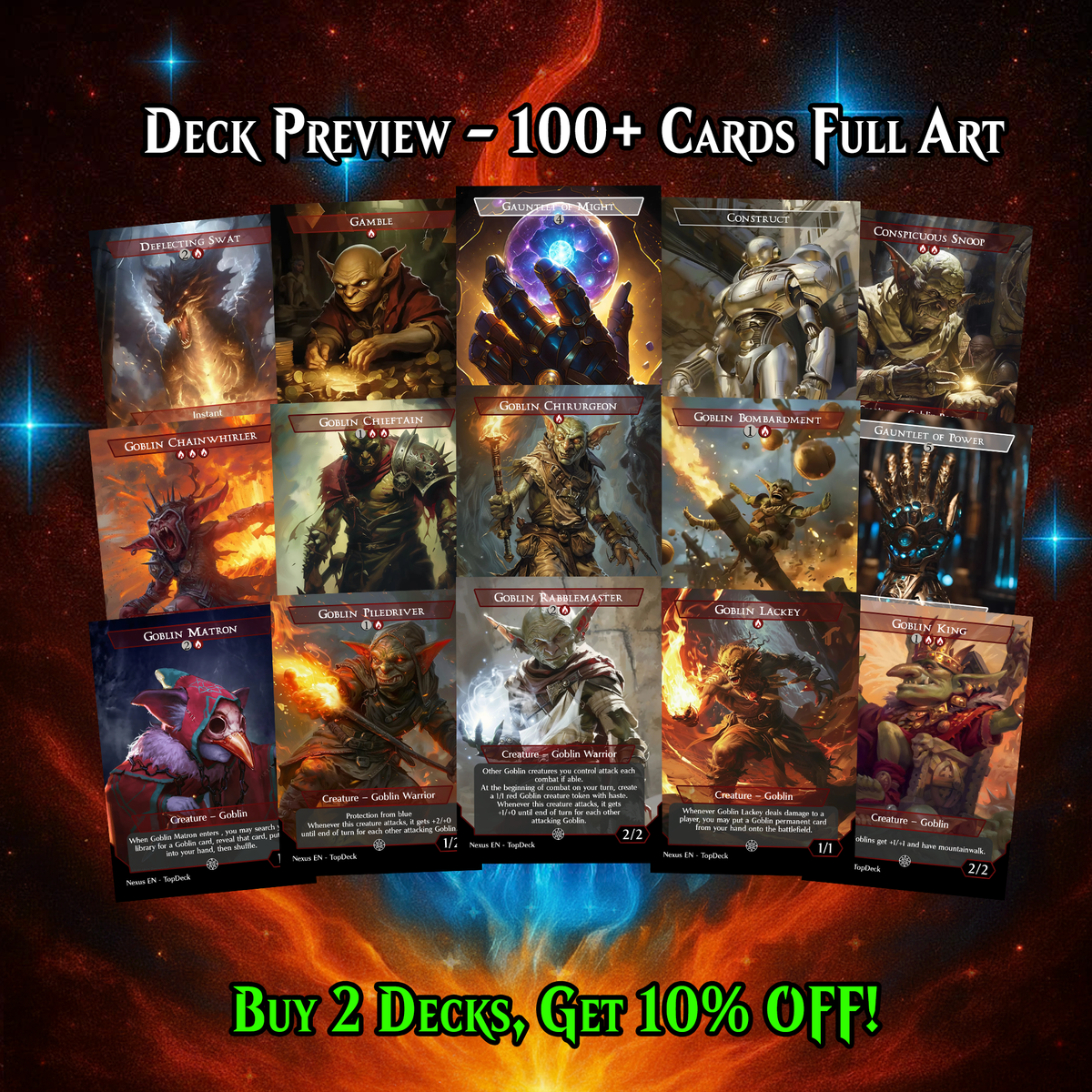 KRENKO GOBLIN TRIBAL MTG PROXY COMMANDER DECK – PREMIUM COLLECTOR SET  (112 CARDS)