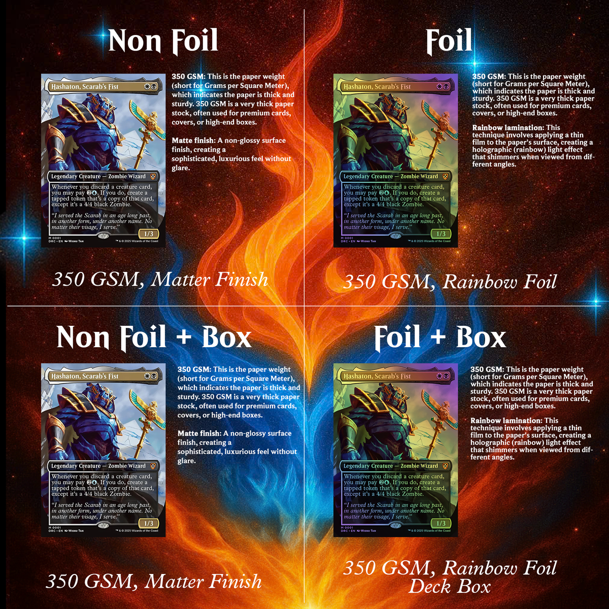 | We Have Discontinued Production | HASHATON KING, SCARAB'S FIST COMMANDER DECK – PREMIUM COLLECTOR SET  (117 CARDS)