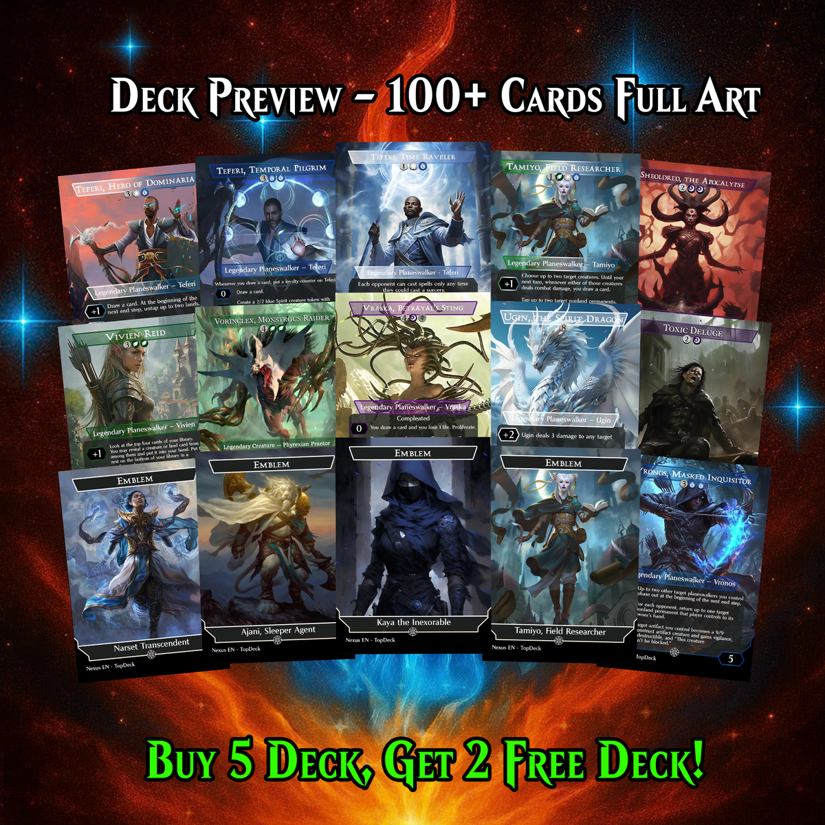 ATRAXA, PRAETORS’ ASCENT COMMANDER DECK – PREMIUM COLLECTOR SET  (122 CARDS)