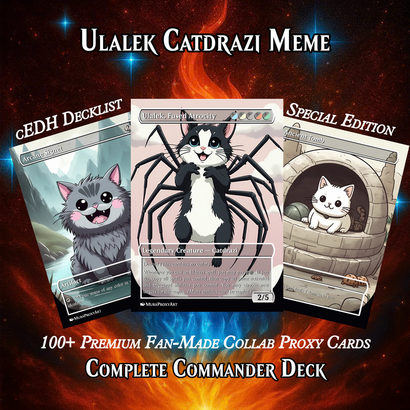 ULALEK CATDRAZI MEME ANIME COMMANDER DECK – PREMIUM COLLECTOR SET (112 CARDS)