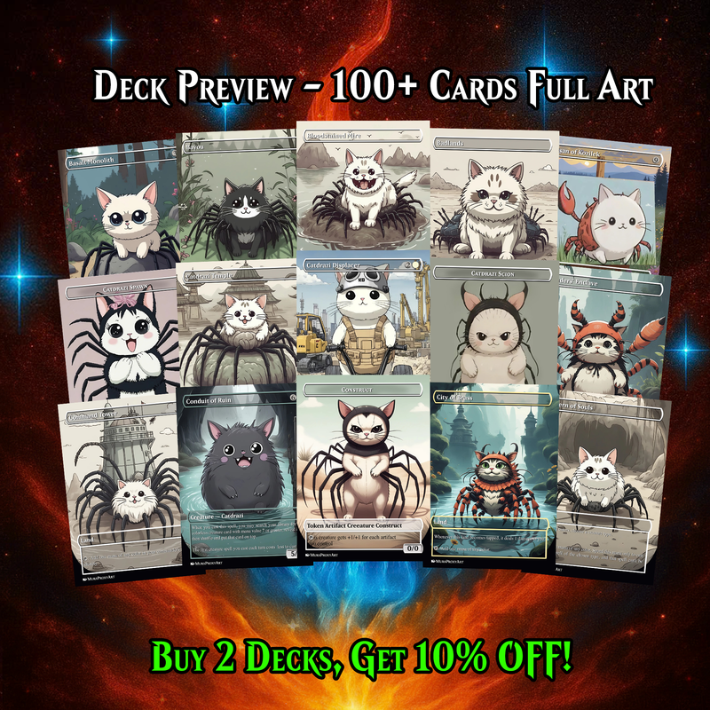 ULALEK CATDRAZI MEME ANIME COMMANDER DECK – PREMIUM COLLECTOR SET (112 CARDS)